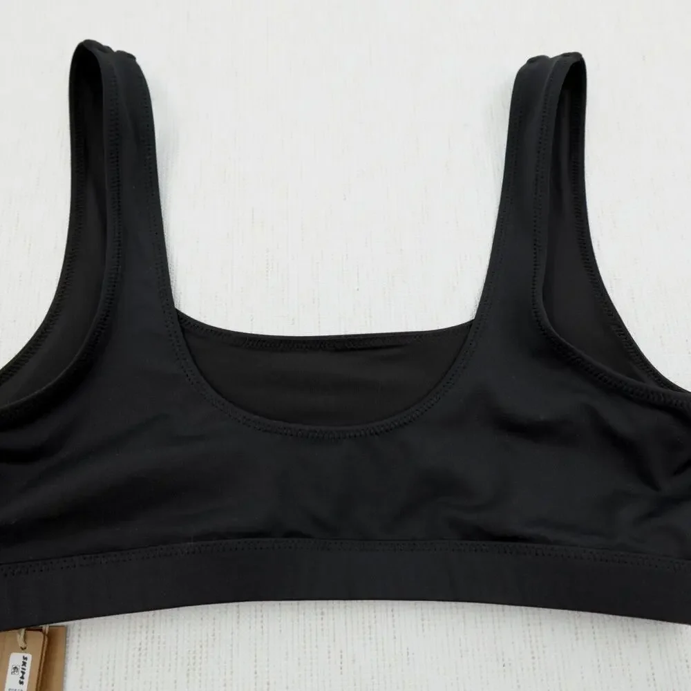 SKIMS Swim Bikini Tank Top Size Large Onyx Sporty Beach